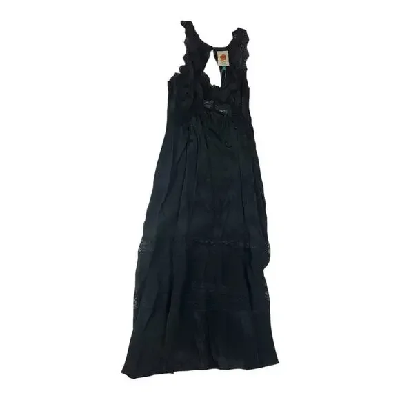 FARM Rio size medium black Lace Midi Dress new Stevie nicks witchy boho  satin